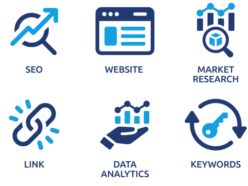 SEO Icons representing multiple SEO packages