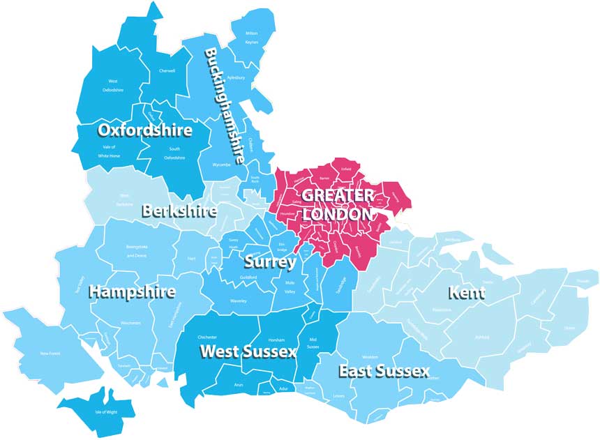 We provide Web Design, Ecommerce and SEO services  in these South East UK Locations